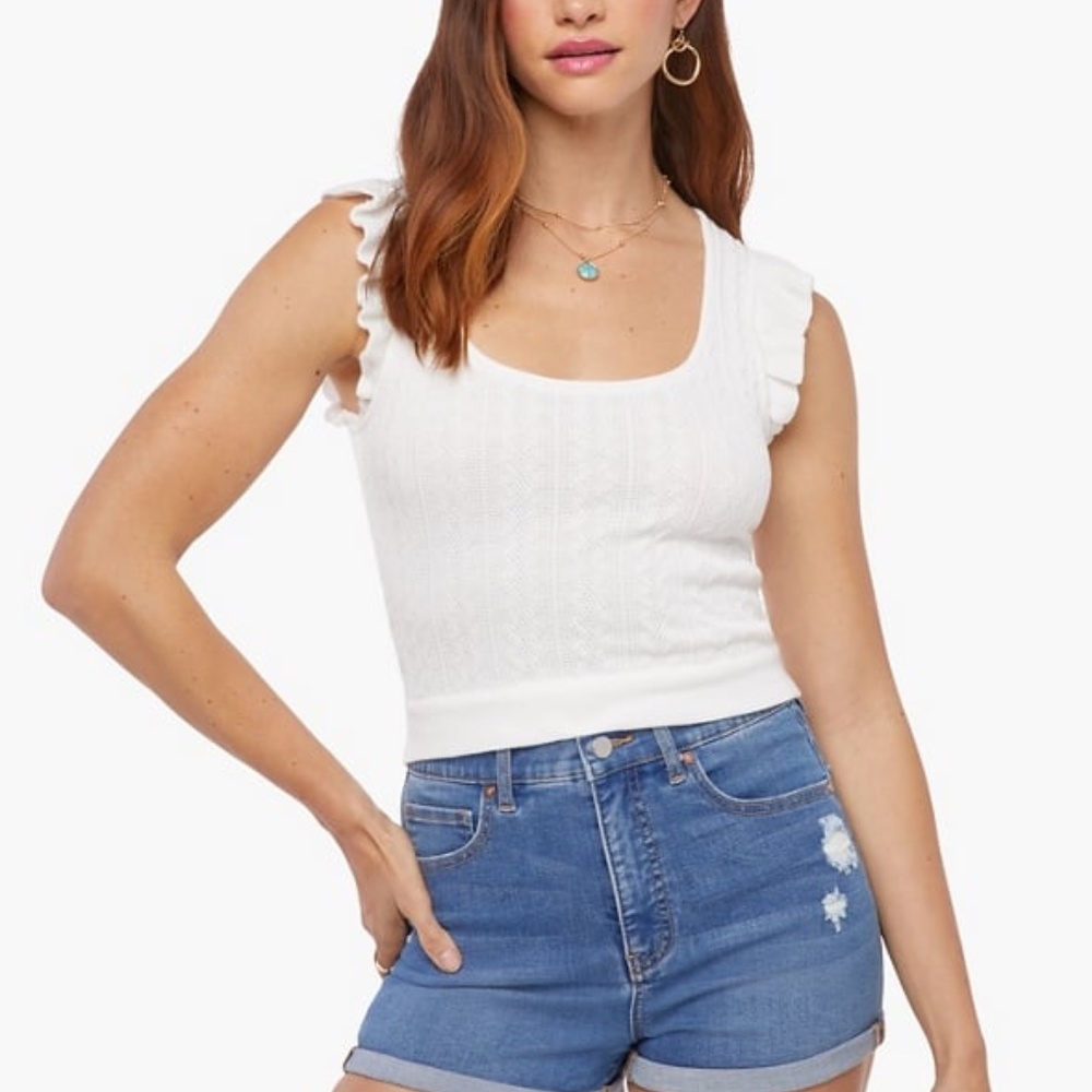 NWT JUSTFAB Ruffle Sweater Tank Top